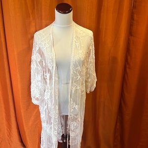 White sheer cardigan